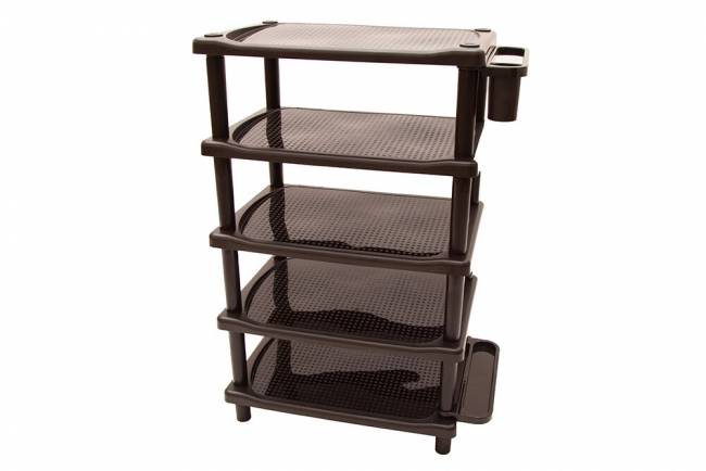 Этажерка для обуви  шоколад пластик узкая 5 полки