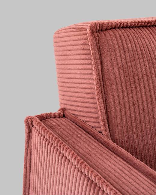 Диван прямой Кассель велюр рельефный коралловый