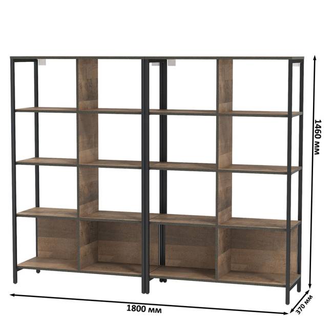 Два широких стеллажа Трувор 13.151.02 цвет дуб гранж песочный/интра