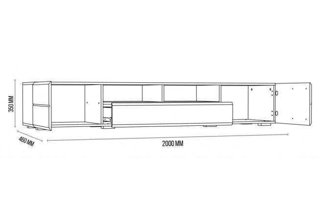 ТВ-тумба Иоги 2.0 сонома / белый глянец