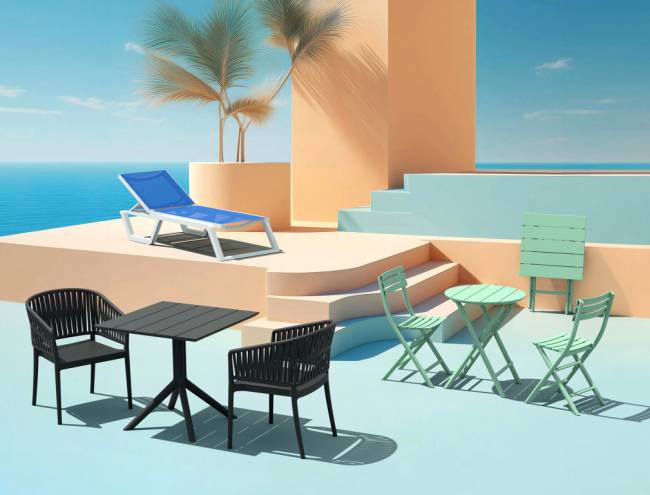 Стол пластиковый складной Helen Folding Table 60 опаловый зеленый 600х600х740 мм