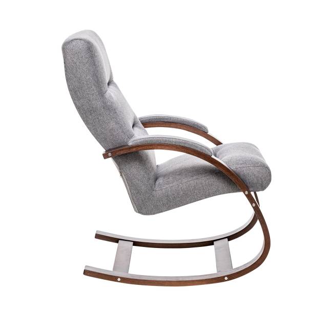 Кресло-качалка Leset Милано Орех текстура Malmo 90 (серый)