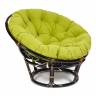 Кресло PAPASAN/ПАПАСАН 23/01 W  /с подушкой/ диаметр подушки 125 см, 115х101х104 см, Antique brown (античный черно-коричневый), флок Олива, 23