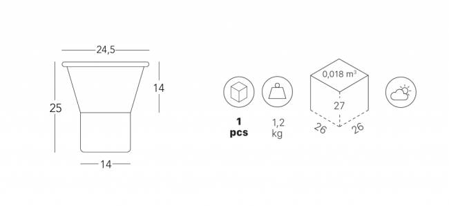 Ваза для цветов Mimosa лен, карамельный Ø245х250 мм