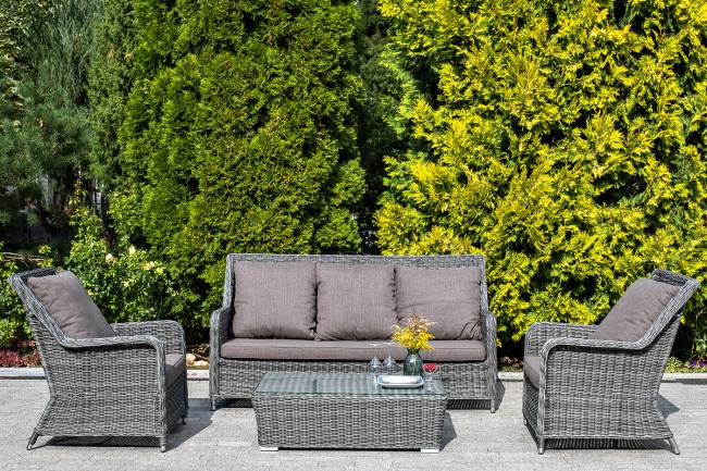 "Гляссе" диван трехместный из искусственного ротанга, цвет графит "Гляссе" диван трехместный из искусственного ротанга, цвет графит