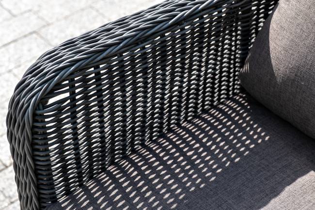 "Гляссе" диван трехместный из искусственного ротанга, цвет графит "Гляссе" диван трехместный из искусственного ротанга, цвет графит