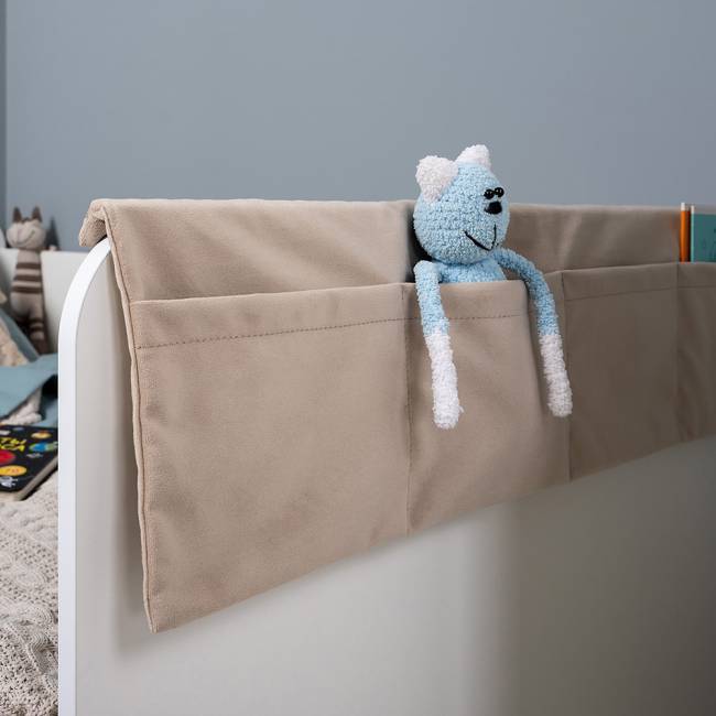 Накладка-карман для кроватей Джастин ткань серо-бежевая Накладка-карман для кроватей Джастин ткань серо-бежевая