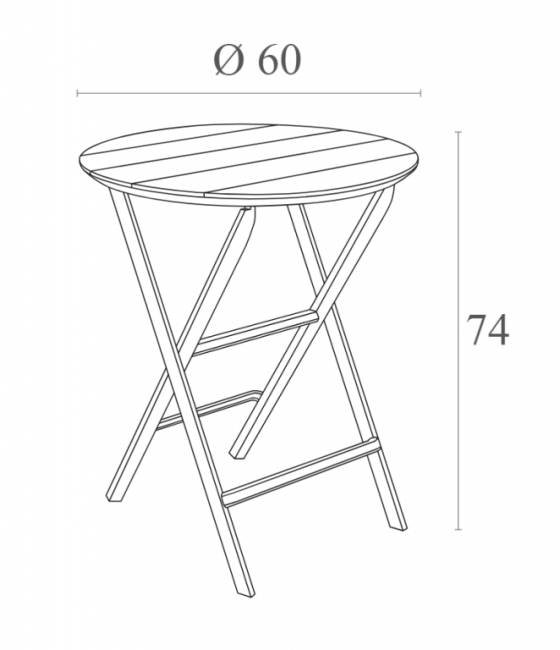 Стол пластиковый складной Helen Folding Table Ø60 опаловый зеленый Ø600х740 мм
