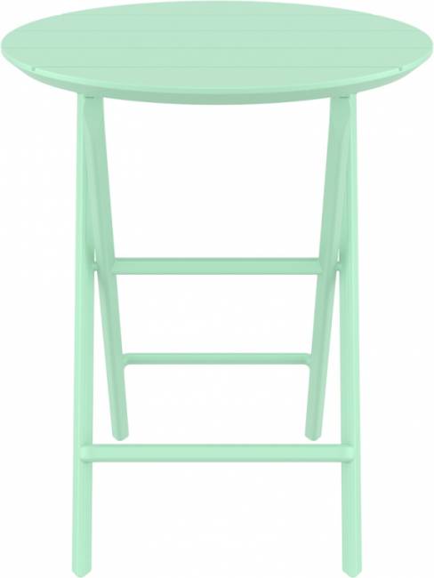 Стол пластиковый складной Helen Folding Table Ø60 опаловый зеленый Ø600х740 мм