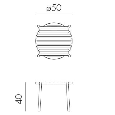 Столик пластиковый журнальный Doga грушевый Ø500х400 мм